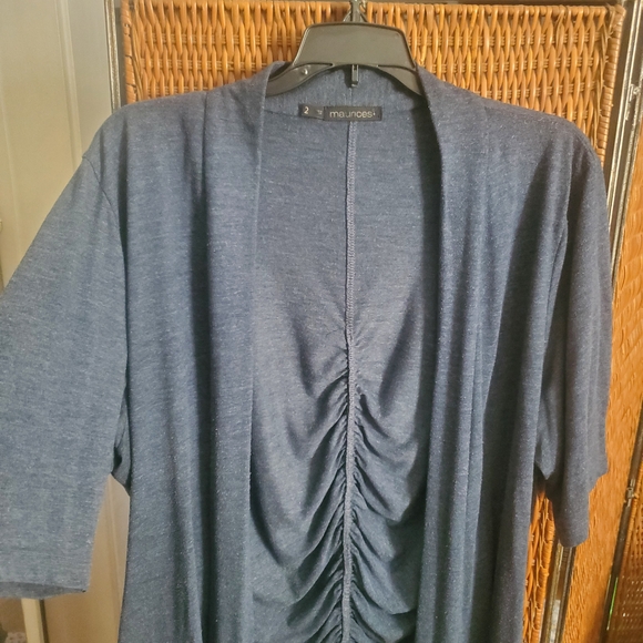 Blue Ruched Cardigan - Picture 2 of 6